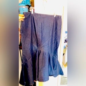 Denim long flare skirt | 16W